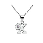 Collier avec pendentif initiale et fleur x