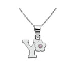 Necklace with flower pendant and initial letter