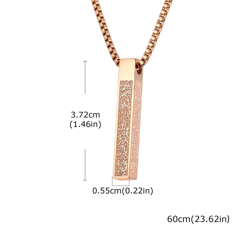 Necklace with Arabic Ayatul Kursi geometric pendant