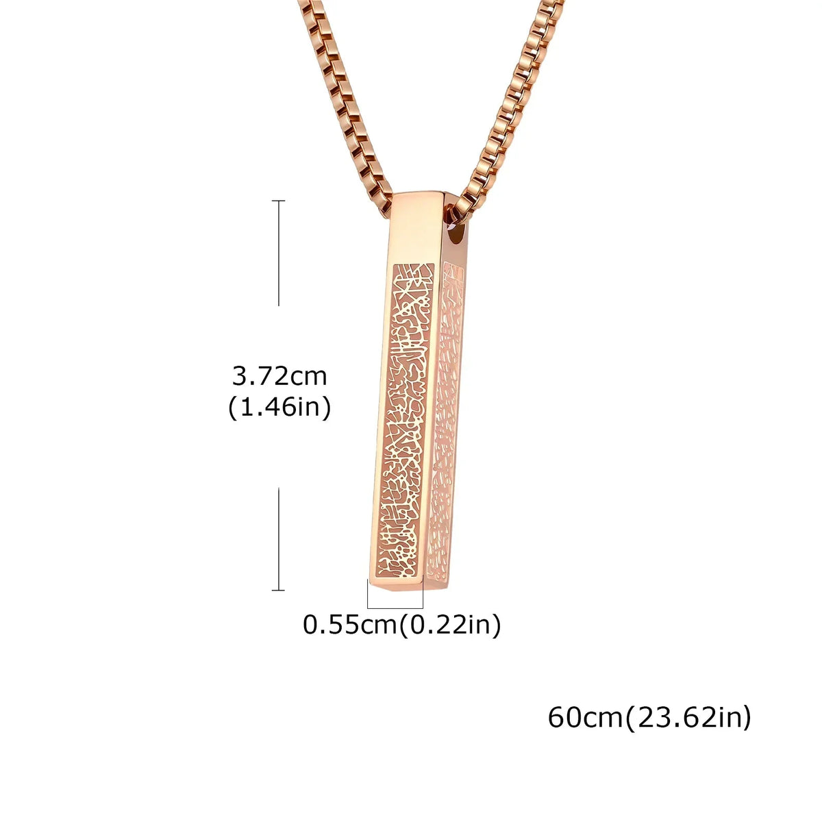 Necklace with Arabic Ayatul Kursi geometric pendant