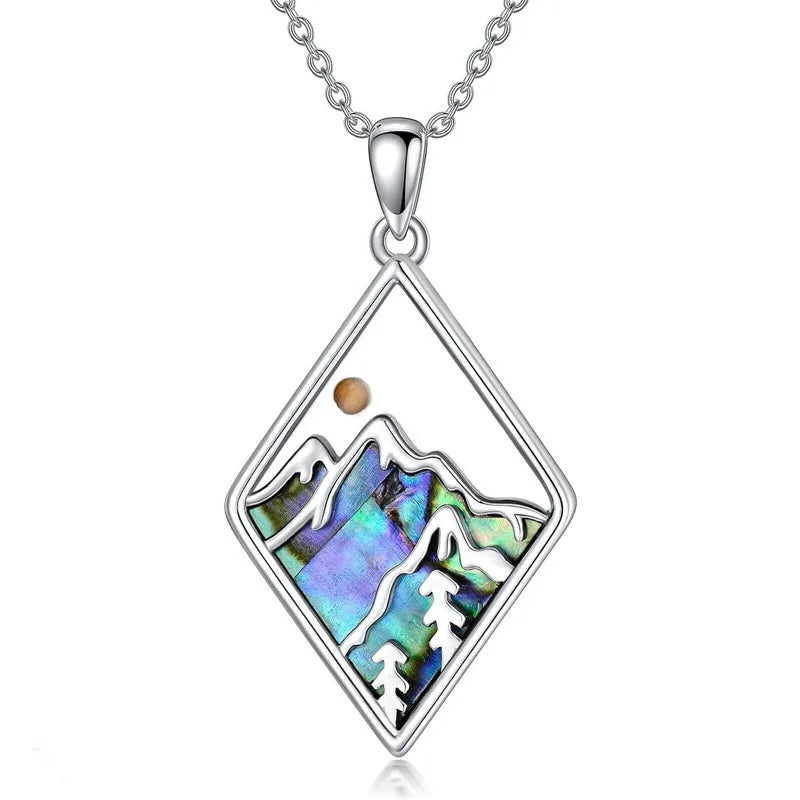 Collier avec Pendentif Géométrique Montagne