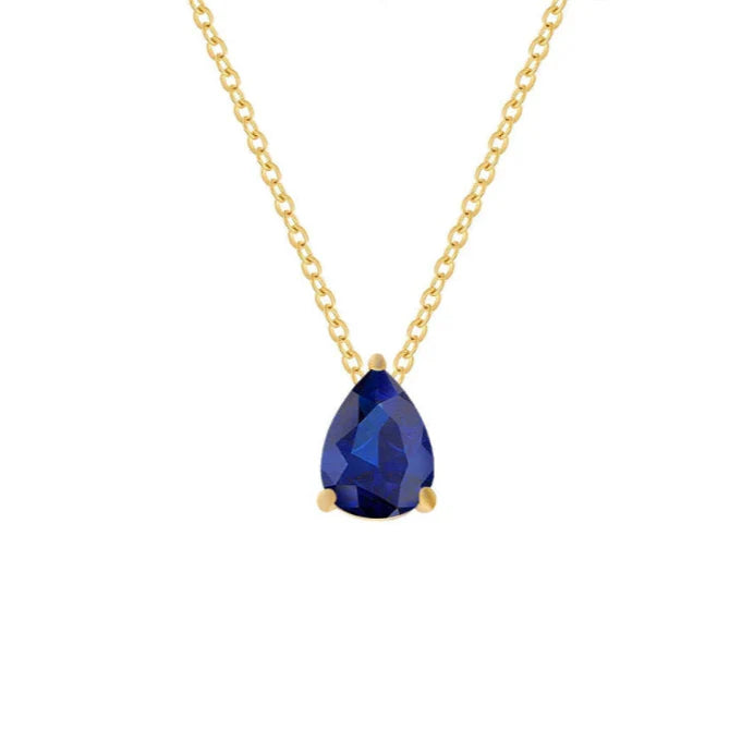 Collar con Colgante de Gota de Agua en Zirconia Piedra de Nacimiento