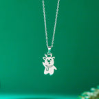 Collier avec Pendentif Hivernal bonhomme de neige argent