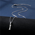 Collar con colgante inicial plateado - letra 