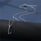 Collar con colgante inicial plateado - letra 