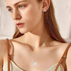 Collar con colgante inicial plateado - letra 