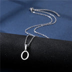 Collar con colgante inicial plateado - letra 