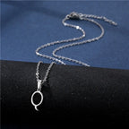 Collar con colgante inicial plateado - letra 