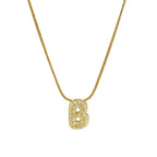 Rhinestone initial letter pendant necklace for women