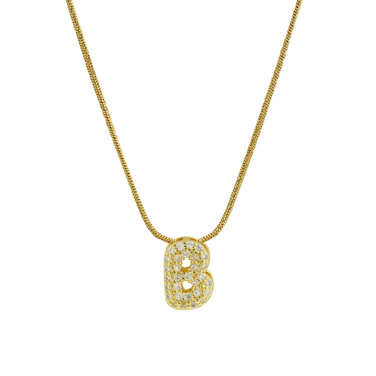 Rhinestone initial letter pendant necklace for women