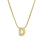 Rhinestone initial letter pendant necklace for women