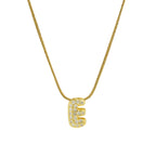 Rhinestone initial letter pendant necklace for women