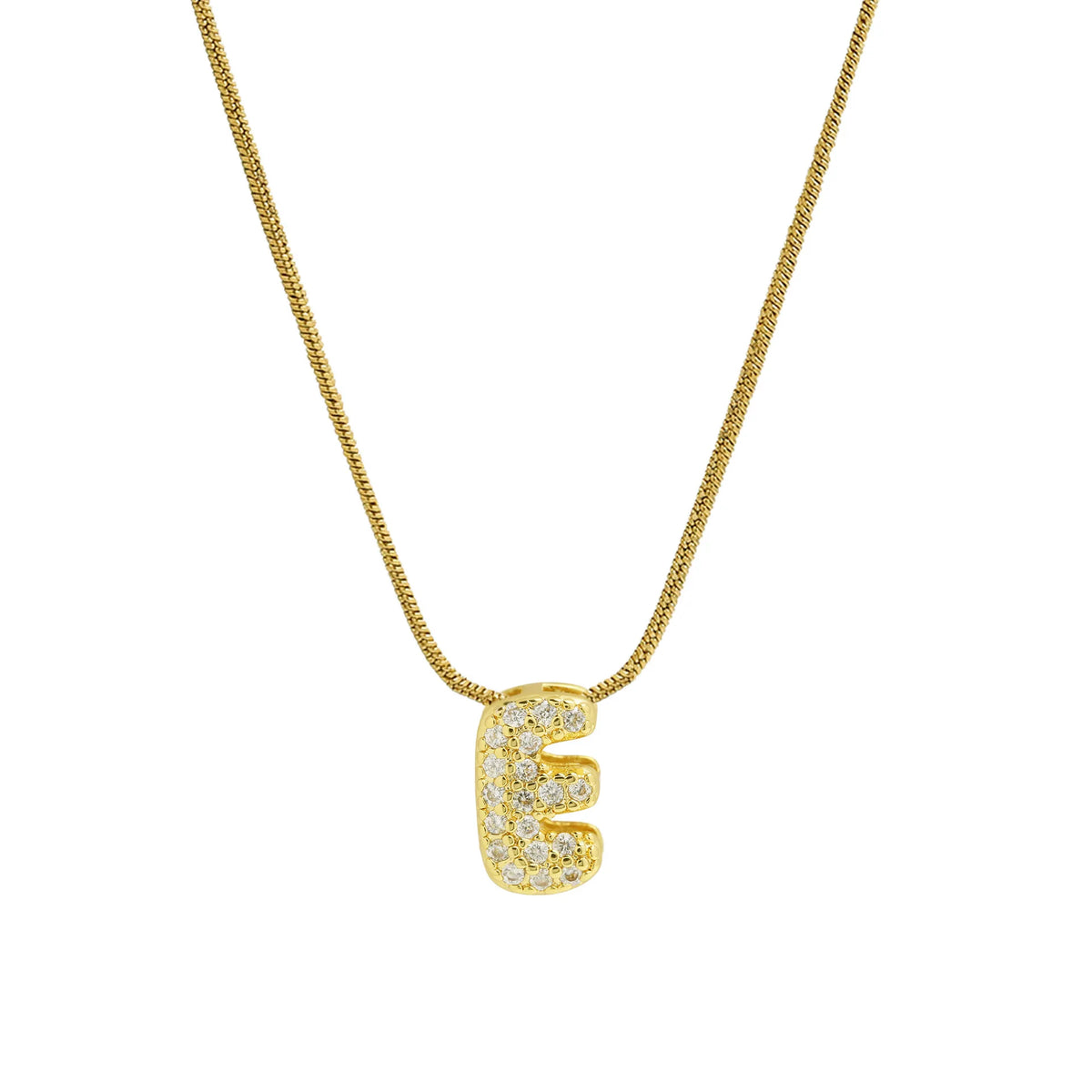 Rhinestone initial letter pendant necklace for women