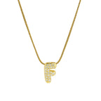 Rhinestone initial letter pendant necklace for women