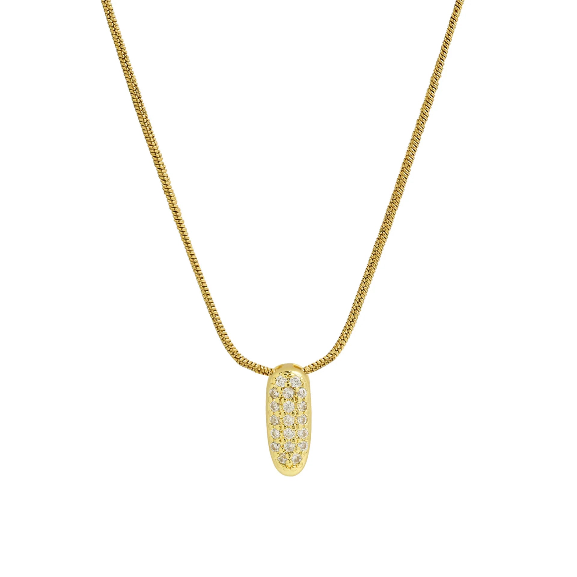 Collier avec pendentif initiale en strass i
