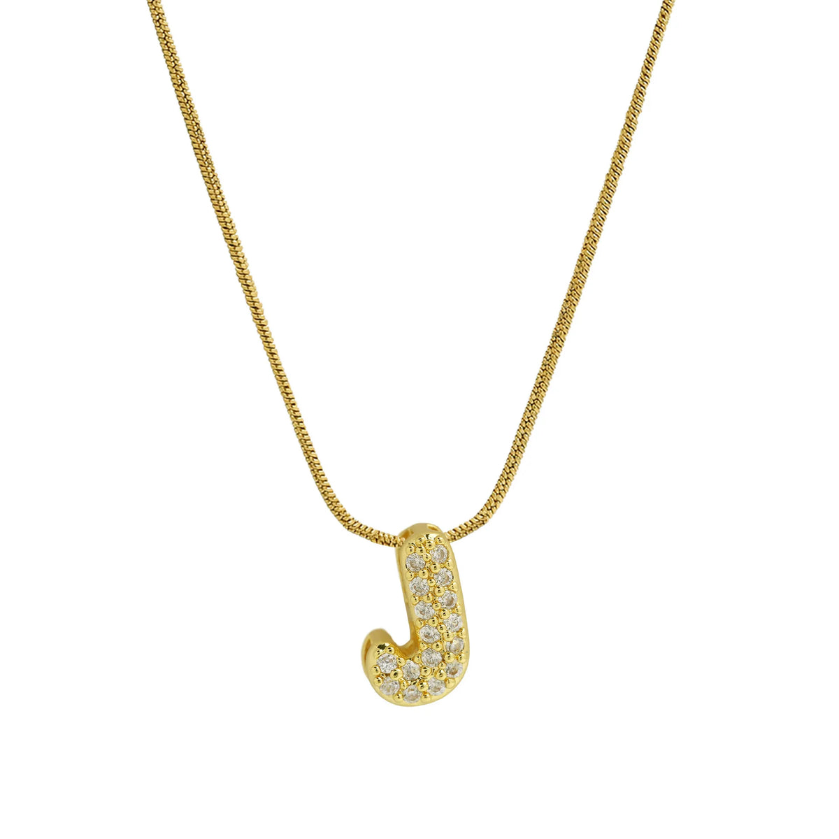 Rhinestone initial letter pendant necklace for women