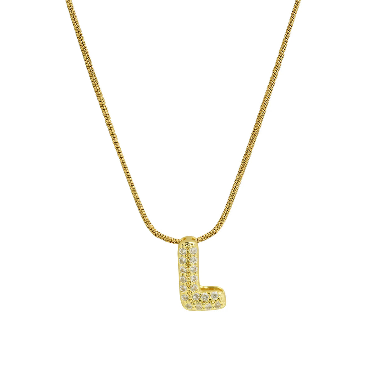 Rhinestone initial letter pendant necklace for women