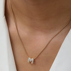 Rhinestone initial letter pendant necklace for women