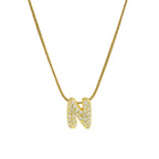 Rhinestone initial letter pendant necklace for women