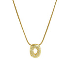 Rhinestone initial letter pendant necklace for women