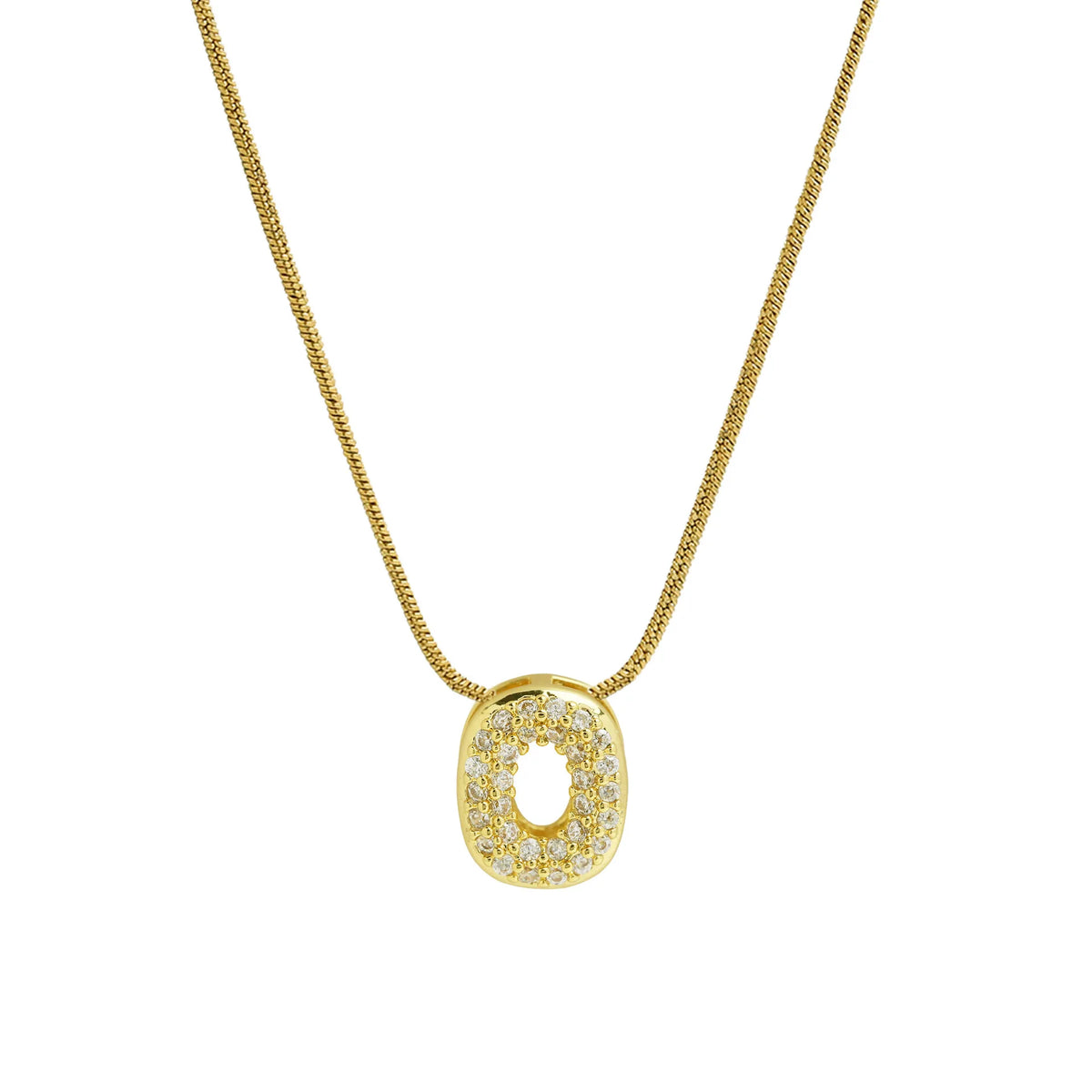 Rhinestone initial letter pendant necklace for women