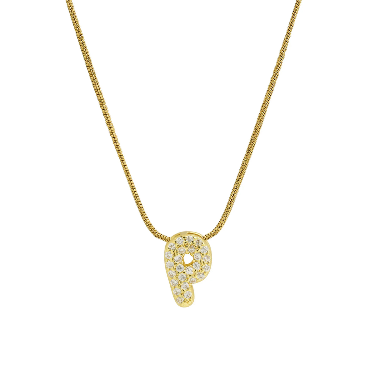 Rhinestone initial letter pendant necklace for women