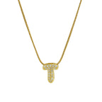 Rhinestone initial letter pendant necklace for women