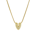 Rhinestone initial letter pendant necklace for women