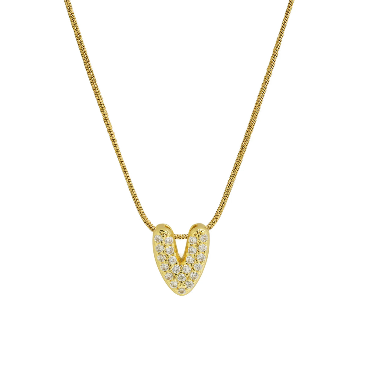 Rhinestone initial letter pendant necklace for women