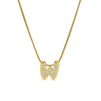 Rhinestone initial letter pendant necklace for women
