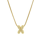 Rhinestone initial letter pendant necklace for women