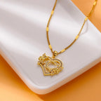 Necklace with initial letter and heart pendant