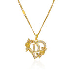 Necklace with initial letter and heart pendant