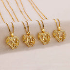 Necklace with initial letter and heart pendant