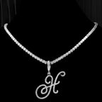 Collar con colgante de inicial y strass - letra 