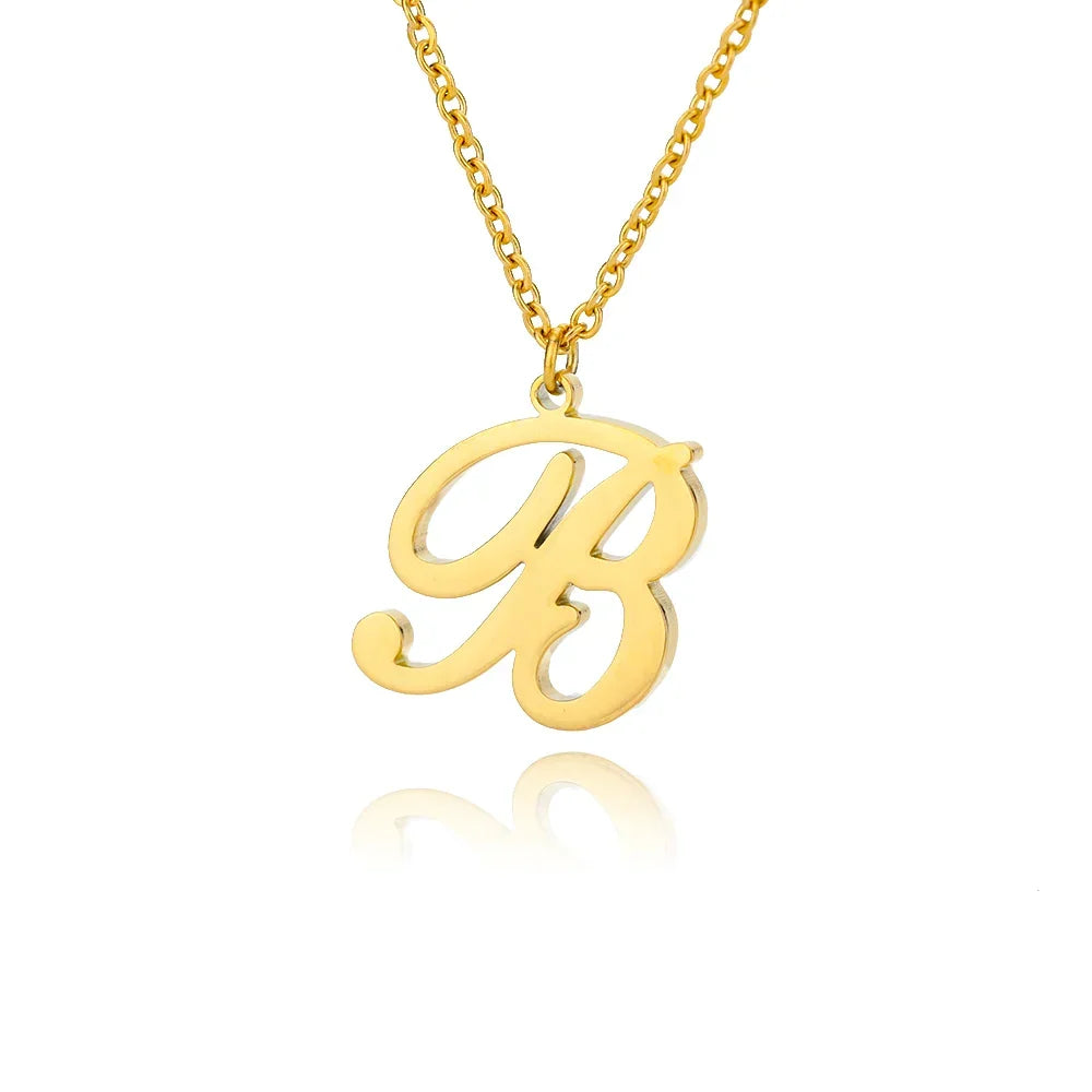 Collier avec pendentif initiale pour femme b