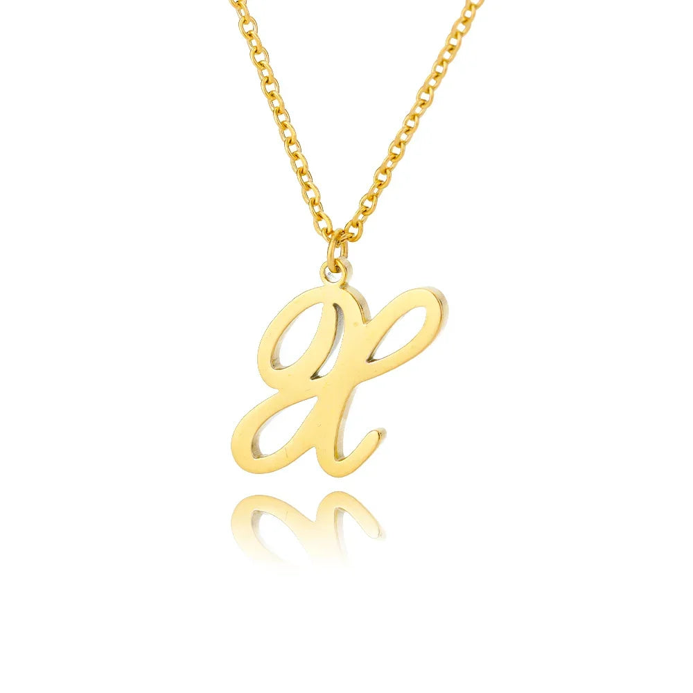 Collier avec pendentif initiale pour femme x