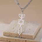 Necklace with Messianic Menorah pendant and Star of David