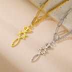 Necklace with Messianic Menorah pendant and Star of David