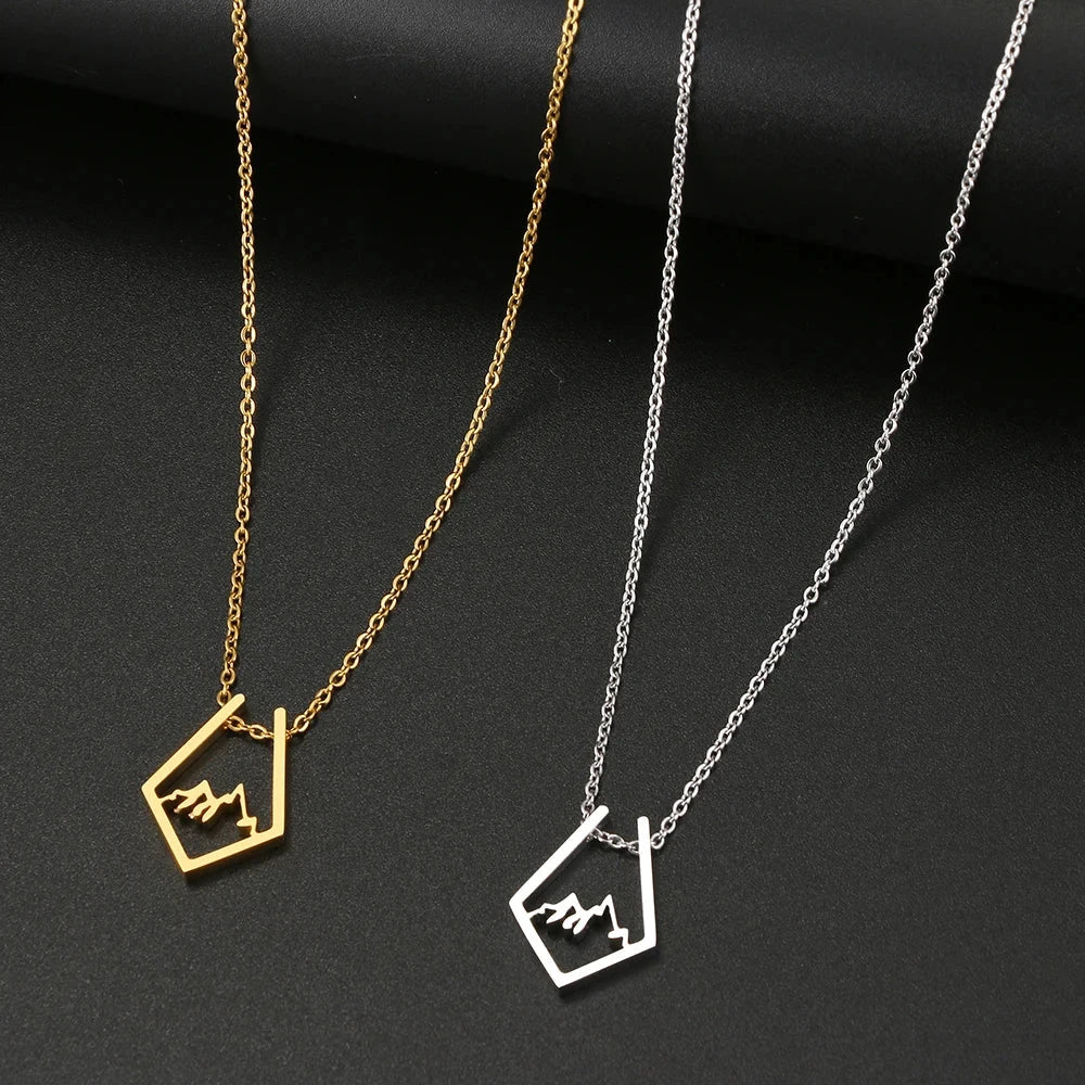 Collar con Colgante Montaña plata