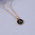 Collar con colgante negro inicial - letra 