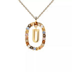 Collier avec pendentif ovale initiale u