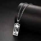 Necklace with palm tree pendant and beach wave