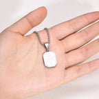 Collier avec pendentif palmier géométrique argent