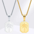Necklace with geometric palm tree pendant