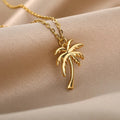 Collier avec Pendentif Palmier pour Femme or
