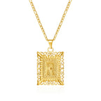 Collar con colgante rectangular con inicial - letra 