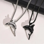 Black Men's Shark Pendant Necklace