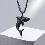 Black Men's Shark Pendant Necklace