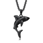 Black Men's Shark Pendant Necklace